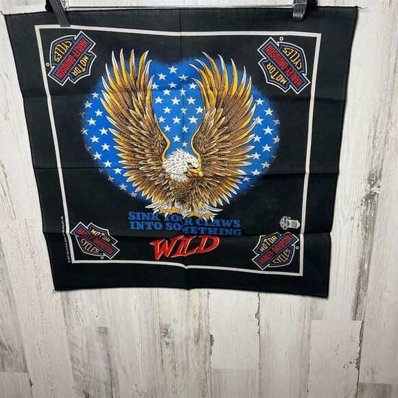 Harley Davidson Other - Vintage Harley Davidson‎ Black Bandana Handkerchief 1980s Original USA